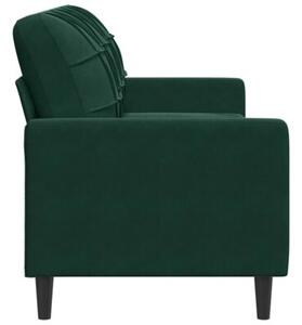 Sofa 3-osobowa, ciemnozielony, 180 cm, obita aksamitem