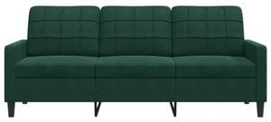 Sofa 3-osobowa, ciemnozielony, 180 cm, obita aksamitem