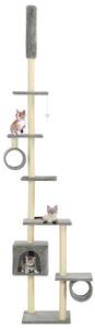 Drapak dla kota z sizalowymi słupkami, 260 cm, szary