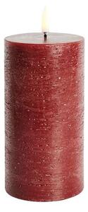 Uyuni - Świeca Słupkowa LED 7,8x15,2 cm Rustic Carmine Red Uyuni