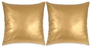 Poduszki w kolorze złotym, PU, 2 szt., 45x45 cm