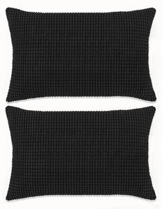 2-częściowy zestaw poduszek, welur, 40x60 cm, czarny