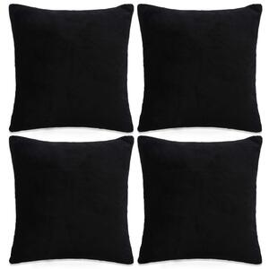 Poszewki na poduszki, 4 szt,. tkanina, 80x80 cm, czarne