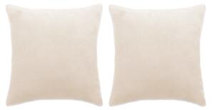 Zestaw poduszek, 2 szt., tkanina, 45 x 45 cm, złamana biel