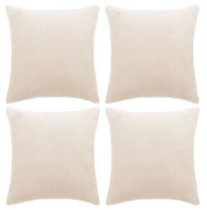 Poszewki na poduszki, 4 szt, tkanina, 50x50 cm, złamana biel