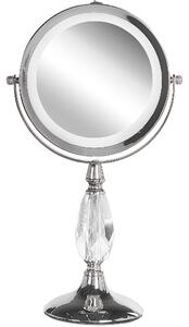 Lusterko kosmetyczne LED powiększenie 1x/5x metalowa rama ø 13 cm srebrne Maury Beliani