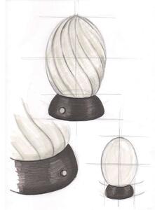 Halo Design - Twist Oval Lampa Stołowa Opal/Black Halo Design