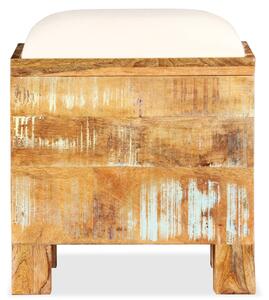 Skrzynia z siedziskiem, lite drewno odzyskane, 40 x 40 x 45 cm