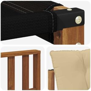 Sofa na zewnątrz drewno akacji i tekstylen naturalny
