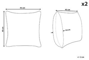 Zestaw 2 poduszek bawełniany z reniferem 45 x 45 cm czarno-biały Shadrack Beliani