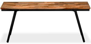 Ławka z drewna odzyskanego, tek i stal, 110x35x45 cm