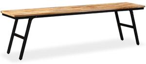 Ławka z drewna odzyskanego, tek i stal, 160x35x45 cm