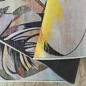 Nowoczesny wielobarwny dywan z motywem liści - Fola 5X