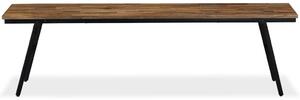Ławka z drewna odzyskanego, tek i stal, 160x35x45 cm