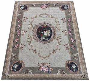 Prostokątny beżowy dywan w barokowym stylu - Bedos 3X