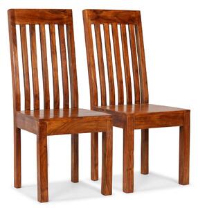 Krzesła z litego drewna, stylizowane na sheesham, 2 szt
