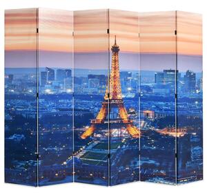 Składany parawan, 228x170 cm, motyw Paryża nocą