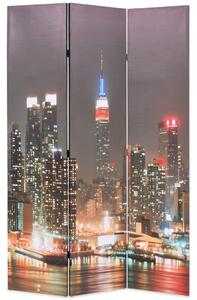 Składany parawan, 120 x 170 cm, wzór Nowy Jork nocą