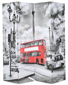 Składany parawan, 160x170 cm, londyński autobus, czarno-biały
