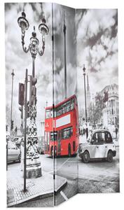 Składany parawan, 120 x 170 cm, londyński autobus, czarno-biały