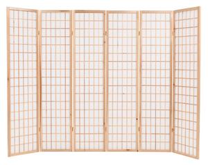 Parawan 6-panelowy w stylu japońskim, 240x170 cm, naturalny