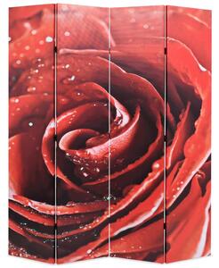 Składany parawan, 160 x 170 cm, czerwona róża