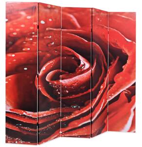 Składany parawan, 200x170 cm, czerwona róża