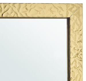 Lustro stojące podłogowe ozdobna rama 40 x 140 cm szklane złote Brecey Beliani