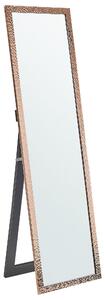 Lustro stojące podłogowe ozdobna rama 40 x 140 cm szklane miedziane Brecey Beliani