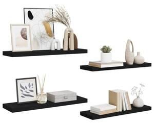 Półki ścienne, 4 szt., czarne, 80 x 23,5 x 3,8 cm, mdf