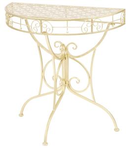Półokrągły stolik vintage, metalowy, 72 x 36 x 74 cm, złoty
