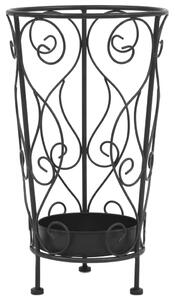 Stojak na parasole w stylu vintage, metalowy, 26x46 cm, czarny