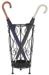 Stojak na parasole w stylu vintage, metalowy, 26x46 cm, czarny