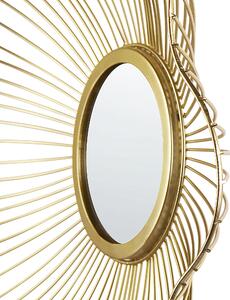Lustro w kształcie kwiatu złote 40 cm glamour salon sypialnia Sens Beliani