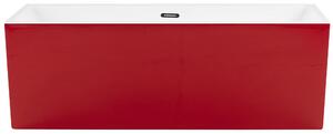 Nowoczesna wanna wolnostojąca akrylowa prostokątna 170 x 80 cm czerwona Rios Beliani