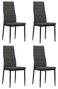 Krzesła stołowe, 4 szt., ciemnoszare, tkanina
