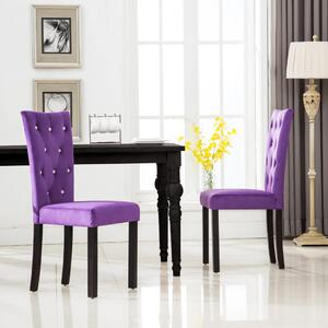Krzesła stołowe, 2 szt., fioletowe, aksamit