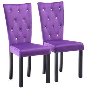 Krzesła stołowe, 2 szt., fioletowe, aksamit