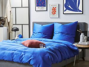 Komplet pościeli 220 x 240 cm bawełniany jednolity wzór niebieski Harmonridge Beliani