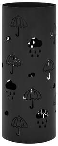 Stojak na parasole, wzór w parasole, stalowy, czarny