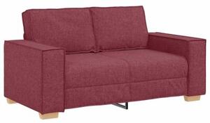 Sofa 3 szt. czerwone wino tkanina lniana