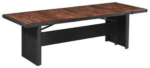 Stół ogrodowy, 240x90x74 cm, rattan PE i lite drewno akacjowe