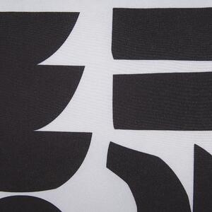 Zestaw 2 poduszek poliestrowych z frędzlami 30 x 50 cm biała z czarnym Liriope Beliani