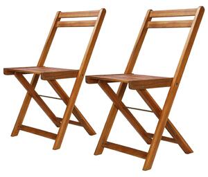 Krzesła bistro, ogrodowe, 2 szt., lite drewno akacjowe