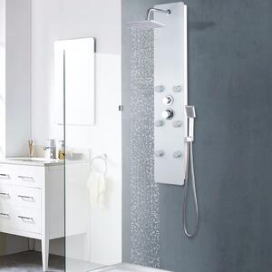 Panel prysznicowy, szkło, 25 x 44,6 x 130 cm, biały