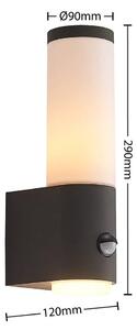 Lindby - Okari Ścienna Lampa Ogrodowa w/Sensor Opal/Dark Grey Lindby