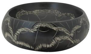 Umywalka nablatowa, czarna, owalna, 59x40x15 cm, ceramiczna