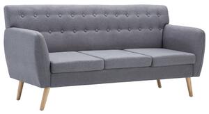 3-osobowa sofa tapicerowana tkaniną, 172x70x82 cm, jasnoszara