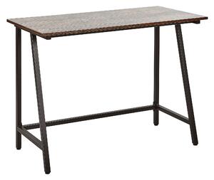 Industrialne biurko domowe do komputera ciemne drewno czarny 100 x 50 cm Vilseck Beliani