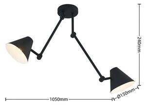 Lucande - Phina 2 Lampa Sufitowa Black